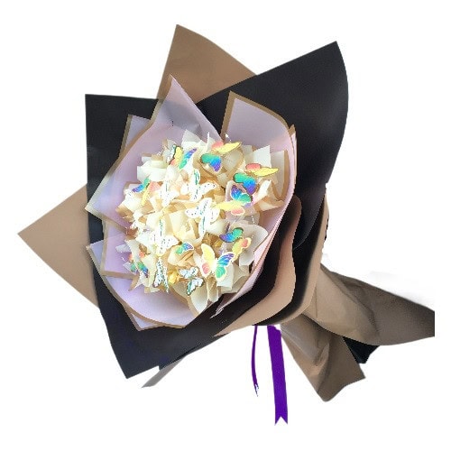 Kelebek Buketi Renkli Led Işıklı - Görsel 2