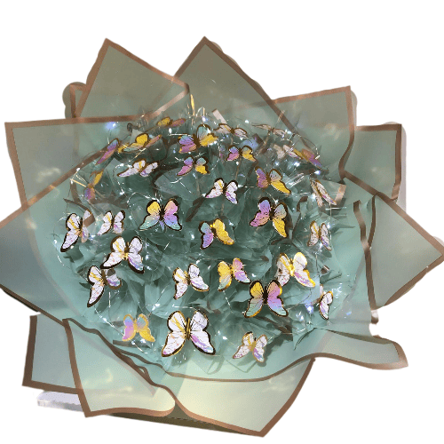 Kelebek Buketi Renkli Led Işıklı - Görsel 5