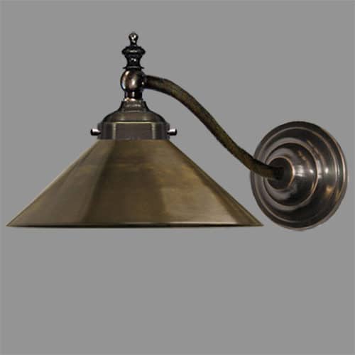 Industrial Wall Light Antique Brass Metal Cone Shade