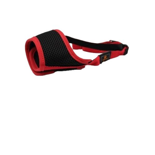 Muilkorf nylon zwart/rood S 12-15 cm