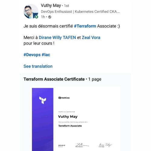terraform associate certificate
