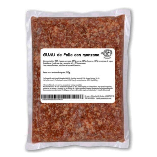 Barf Pollo y Manzana Cocinado