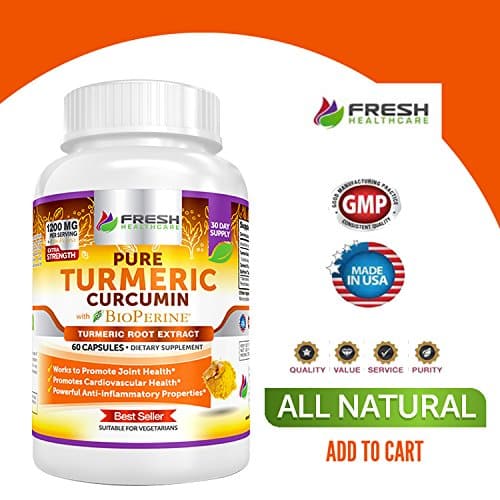 Fresh Healthcare Non-GMO, Gluten Free Pure Turmeric Curcumin Powder with BioPerine and Black Pepper - 180 Vegan Capsules - Image 3