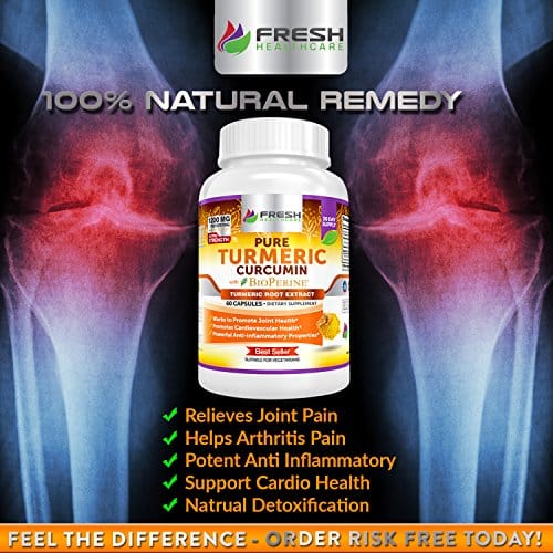 Fresh Healthcare Non-GMO, Gluten Free Pure Turmeric Curcumin Powder with BioPerine and Black Pepper - 180 Vegan Capsules - Image 5