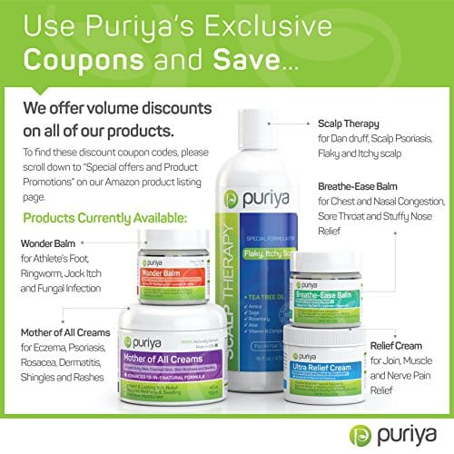 Puriya Cream For Eczema, Psoriasis, Rosacea, Dermatitis, Shingles and Rashes. Powerful 13-in-1 Natural Formula Provides Instant and Lasting Relief For Severely Dry, Cracked, Itchy, or Irritated Skin - Image 8