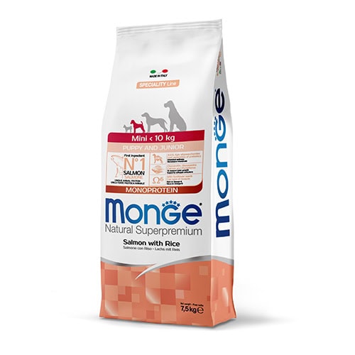1068 MONO DOG PUPPY Mini SALMON 7.5 KG - със СЬОМГА за КУЧЕТА
