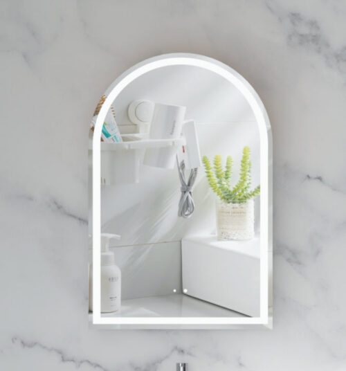 CARYSIL Imperial 600x900mm MATTE WHITE Arch LED Shaving Cabinet
