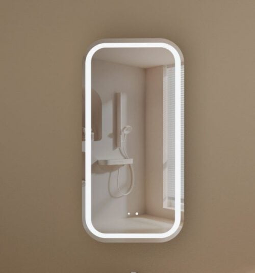 CARYSIL EARLS 450x900mm WALNUT Squircle LED Shaving Cabinet
