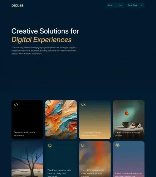 Pixora portfolio theme