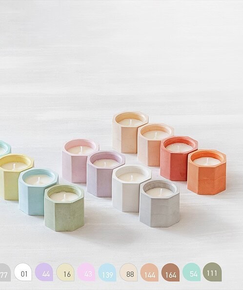 γύψινο στρογγυλό βαζάκι με κερί