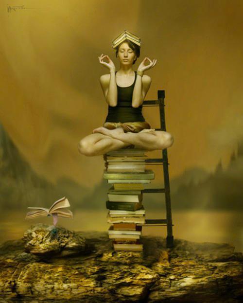 Girl on books