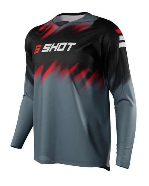 SHOT RACING T-SHIRT CROSS / ENDURO JERSEY DEVO VERSUS ΜΑΥΡΟ ΚΟΚΚΙΝΟ