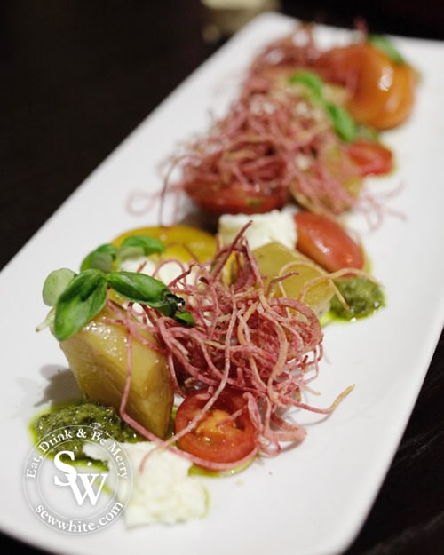 heritage salad with pesto and mozzarella