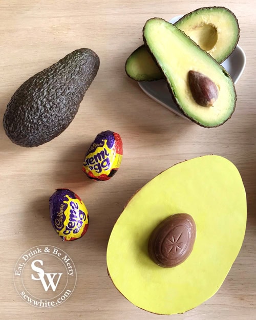 Avocado fans will love this Avocado Easter egg made with creme eggs