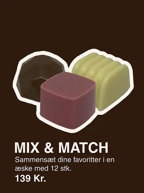 Mix and match chokolader med 12stk 139kr