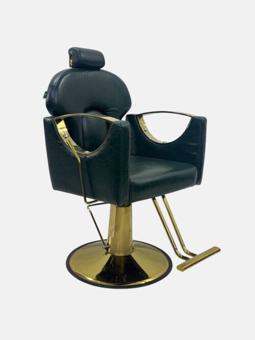 Парикмахерское кресло Premium Gold Salon Chair (3124G) — гидравлическое, черно-золотое — изображение 2