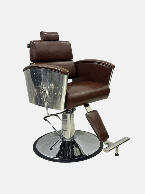 Парикмахерское кресло Premium Barber Chair (6702) — гидравлическое, коричневое — изображение 1