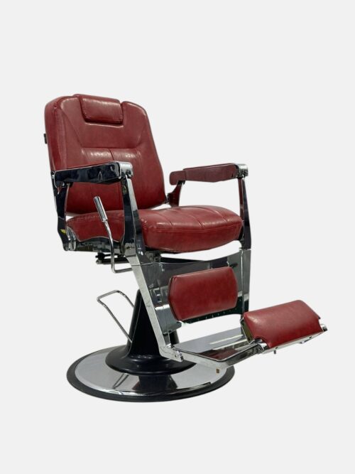 Барбер-кресло Retro Barber Chair (A-018D) — гидравлическое, бордовое — изображение 2