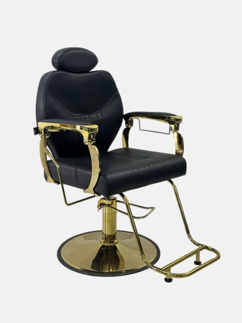 Парикмахерское кресло Luxury Gold Salon Chair (A-8321G) — гидравлическое, черно-золотое — изображение 2