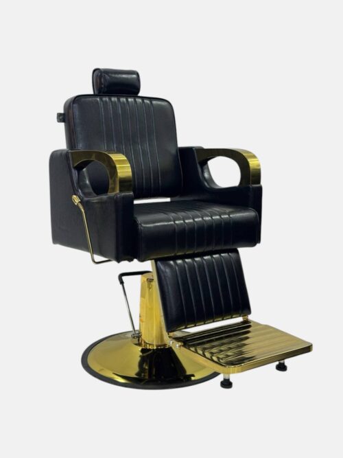 Парикмахерское кресло Luxury Black Gold Chair (B-018G) — гидравлическое, черно-золотое — изображение 2