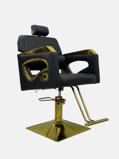 Парикмахерское кресло Luxury Gold Salon Chair (LZY-3123G) — гидравлическое, черно-золотое — изображение 2