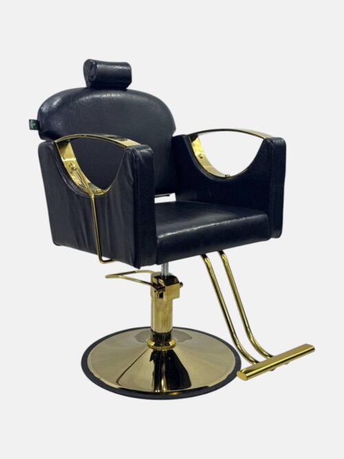 Парикмахерское кресло Luxury Gold Salon Chair (M-3124G) — гидравлическое, черно-золотое — изображение 2