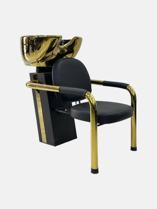 Парикмахерская мойка Luxury Gold Wash Unit (G-91811G) — стационарная, черно-золотая — изображение 2
