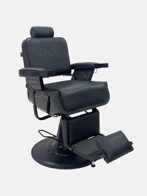 Барбер-кресло Premium Black Barber Chair (Q-617B) — гидравлическое, черное — изображение 2
