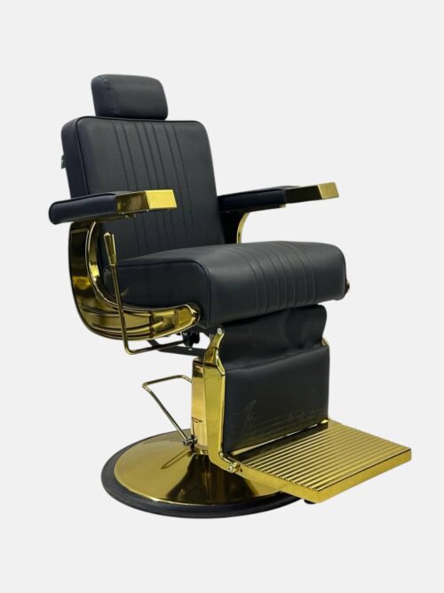 Барбер-кресло Luxury Gold Barber Chair (Q-620) — гидравлическое, черно-золотое — изображение 2