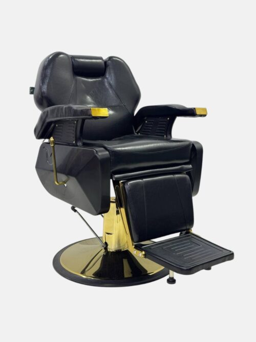 Барбер-кресло Luxury Gold Barber Chair (Q-621G) — гидравлическое, черно-золотое — изображение 2