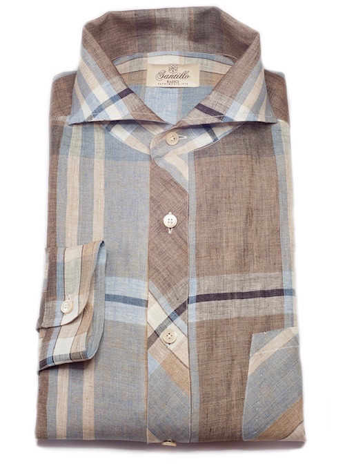 LAOS linen check limited edition radici patrimonio 1970 polo shirt