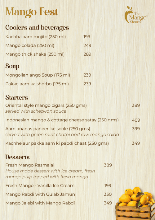 Menu Desings 7 Mango Fest Menu