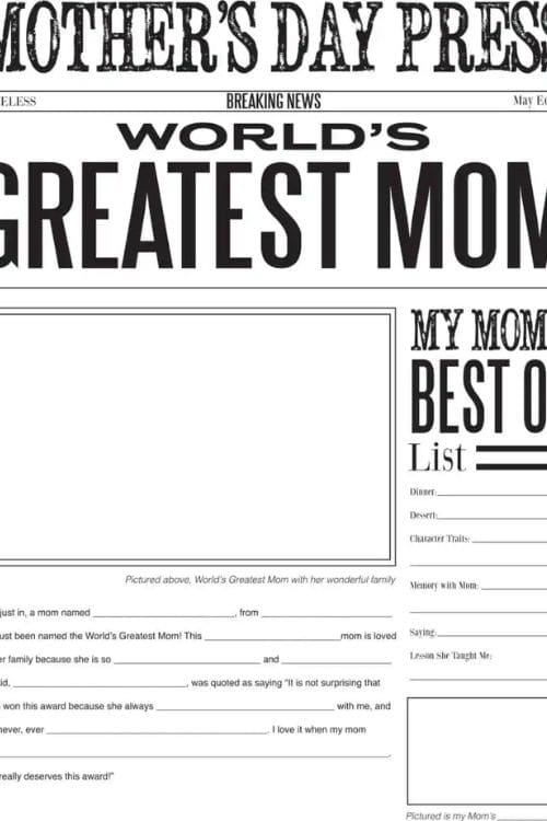 mothers day newspaper