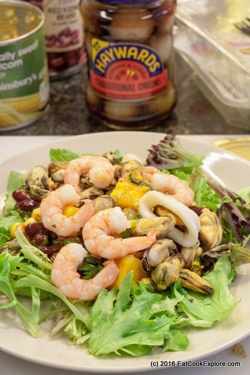 Brazilian Seafood Salad with Spicy Pickled Onions 4 Haywards pickles