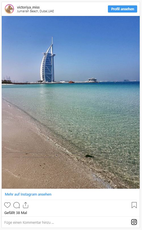 Klares Wasser am Jumeirah Open Beach