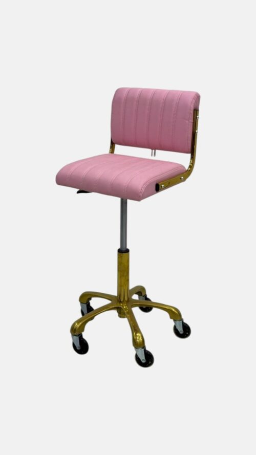 Стул мастера Luxury Pink Stool — мобильный, розово-золотой — изображение 2