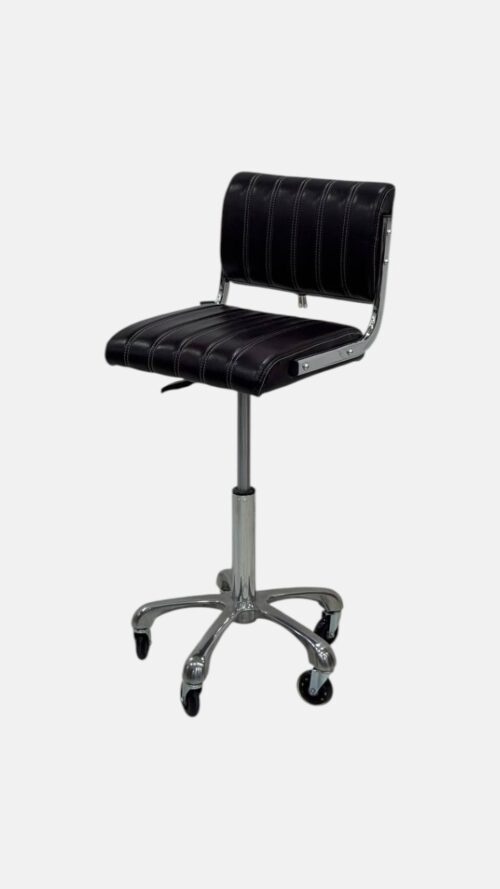 Стул мастера Premium Black Stool — мобильный, черно-хромированный — изображение 2