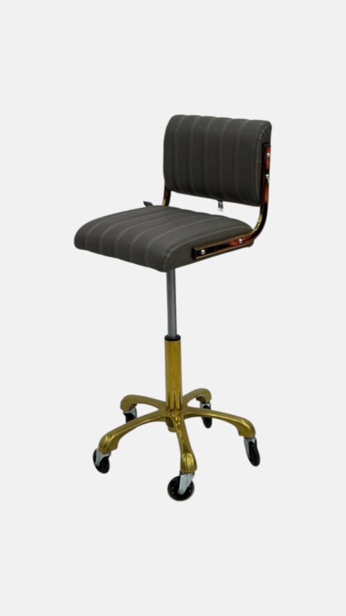 Стул мастера Luxury Gold Stool — мобильный, серо-золотой — изображение 2