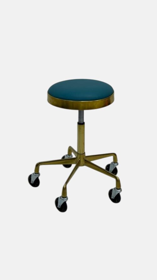 Стул мастера Luxury Teal Stool — мобильный, бирюзово-золотой — изображение 2