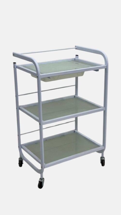 Парикмахерская тележка Glass Shelf Trolley — мобильная, белая — изображение 2