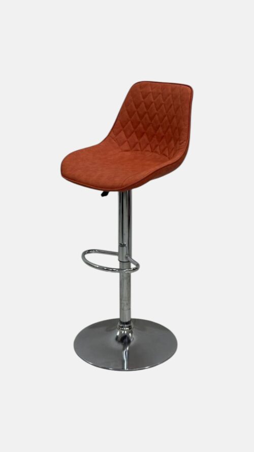 Барный стул мастера Diamond Brown Bar Stool — регулируемый, коричнево-хромированный — изображение 2
