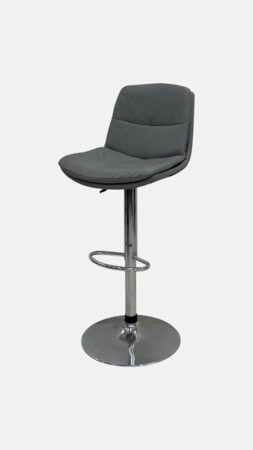 Барный стул мастера Comfort Gray Bar Stool — регулируемый, серо-хромированный — изображение 2