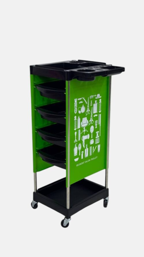 Парикмахерская тележка Belmont Green Trolley — мобильная, черно-зеленая — изображение 2