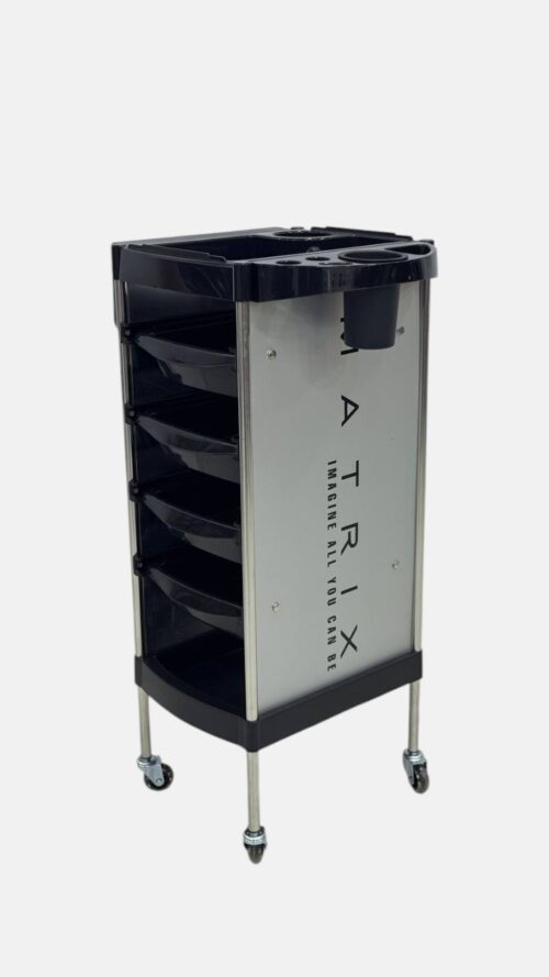 Парикмахерская тележка Matrix Silver Trolley — мобильная, черно-серебристая — изображение 2