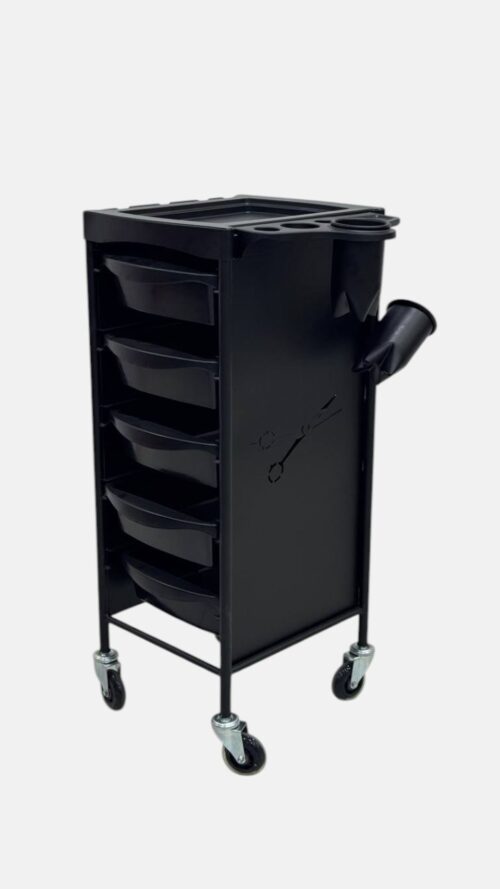 Парикмахерская тележка Pro Black Trolley — мобильная, черная — изображение 2