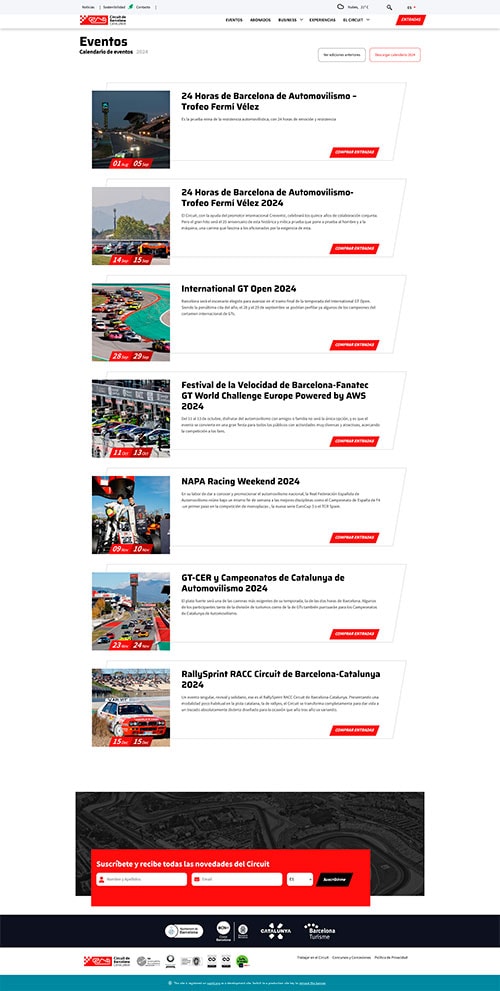 Desarrollo Web Corporativa Circuito de Barcelona Catalunya