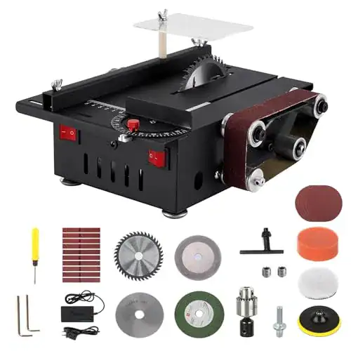 JAOGAUS Mini Tischkreissäge mit Bandschleifer