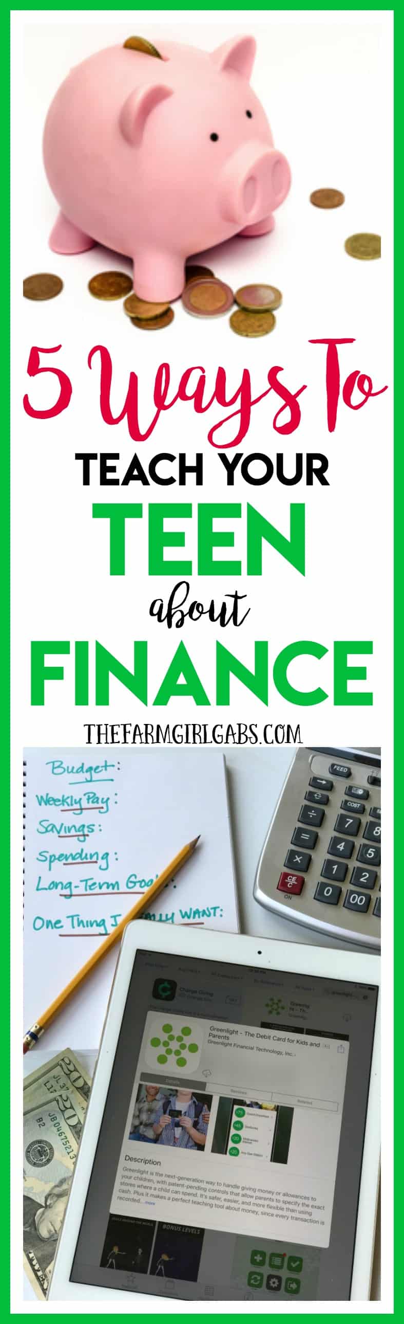 Money matters. Teach your kids about money at a young age. Start with these 5 Ways To Teach Your Teen About Personal Finance. Greenlight, the smart debit card for kids is a great tool to help your child save. #Ad #GreenPMG #MyGreenLight