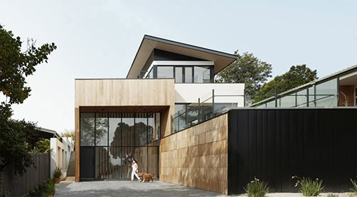 Contemporary residential house with modern design and clean lines.