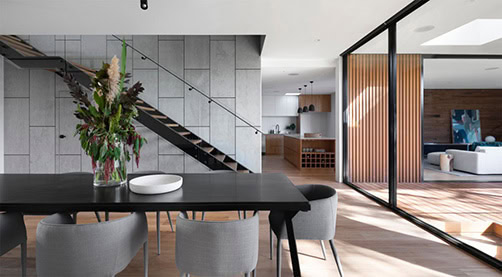 Sustainable residential interior design with modern furnishings and natural light.